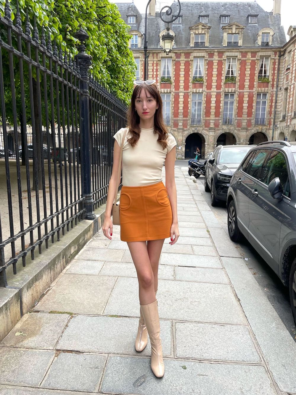 Orange mini skirt season_IMG_3759