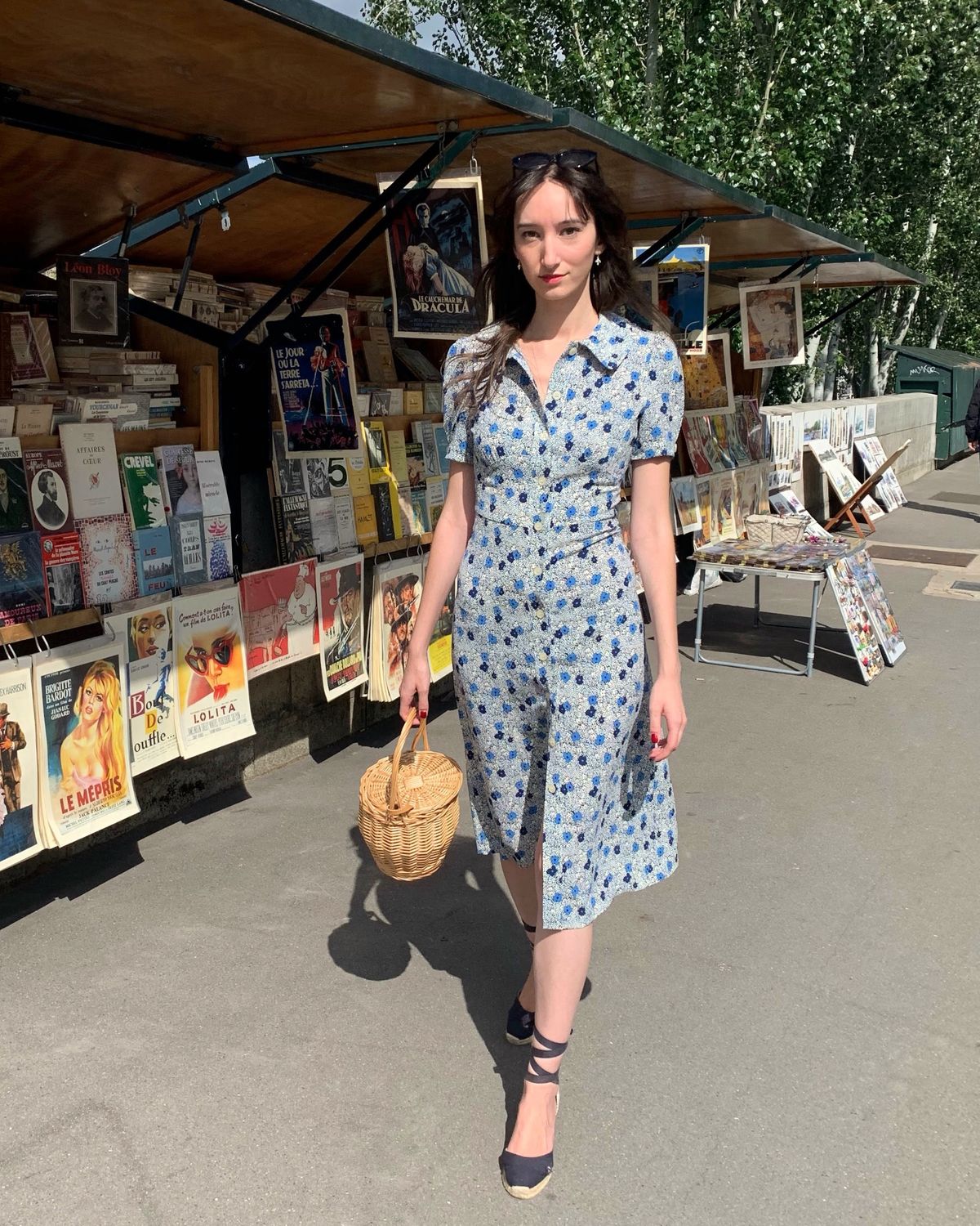 Rouje Paloma dress, Castaner navy espadrilles