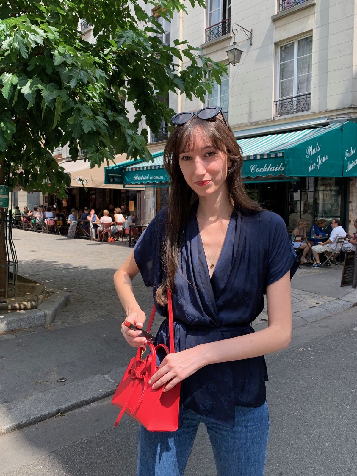 Samsoe & Samsoe top, Mansur Gavriel mini bag