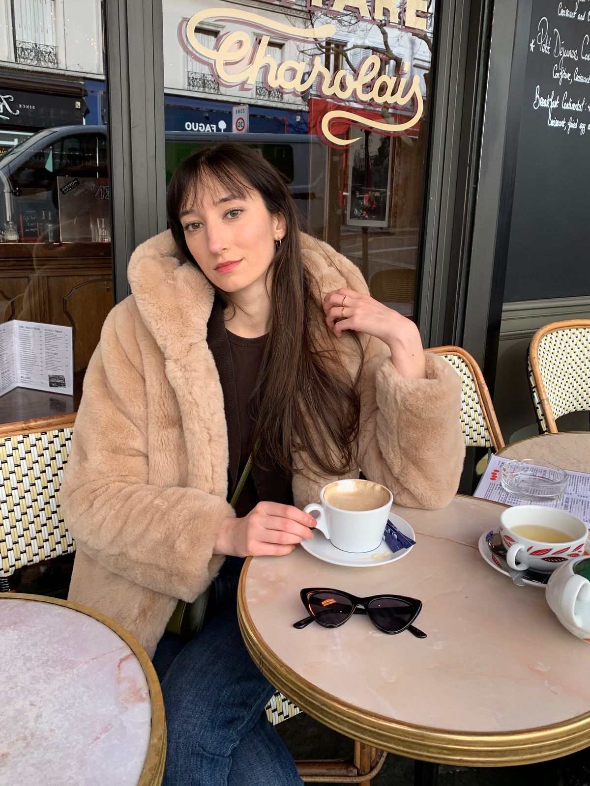 Parisian Winter Look: Apparis faux fur coat