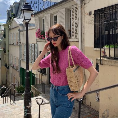 Vintage Short Sleeve Knit Sweater from Juny Breeze Vintage